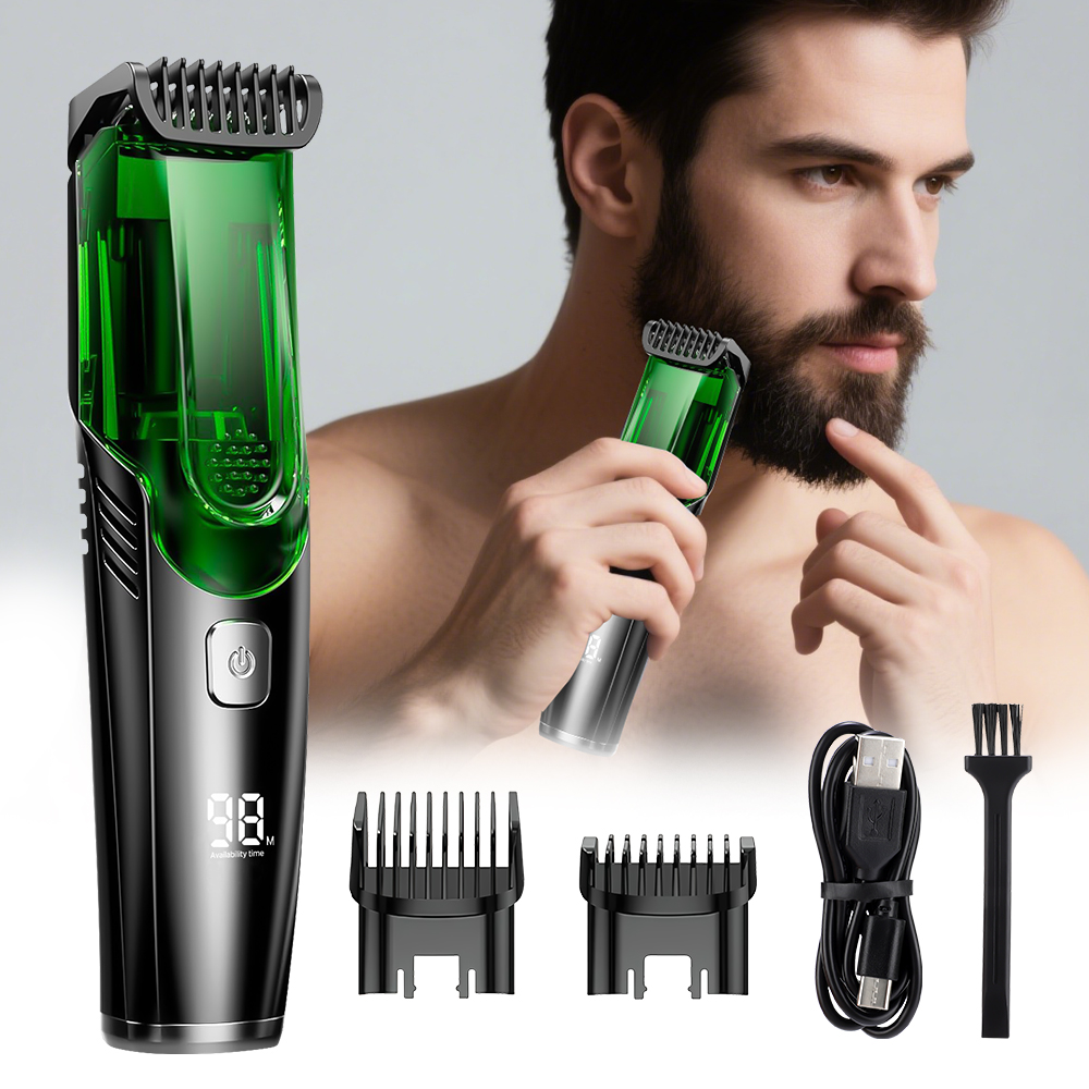 Men'S Grooming Vacuum - Беспроводной мужской триммер для бороды, электробритва