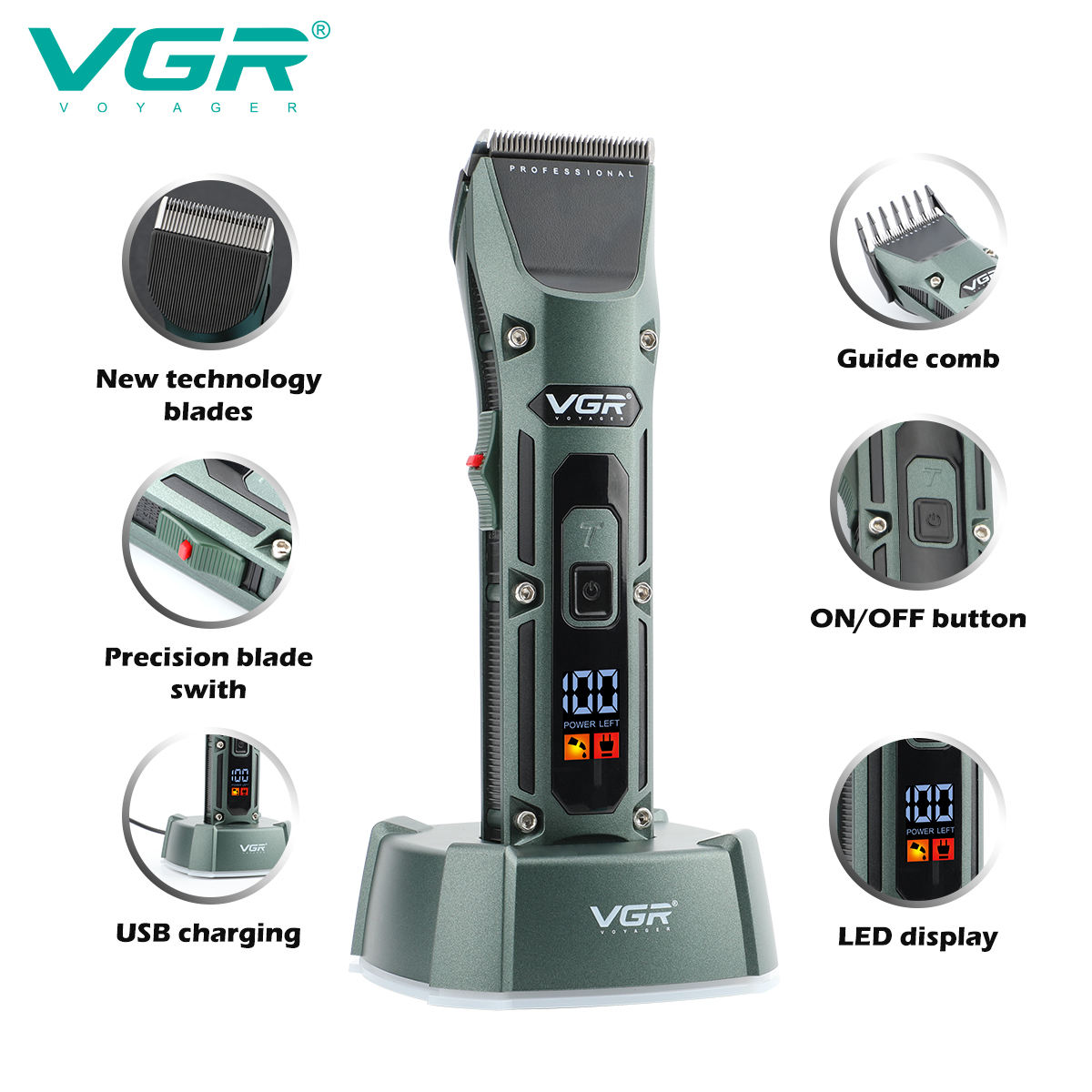VGR V-696 Новый металлический  – обзор и цена Hair Clipper Professional